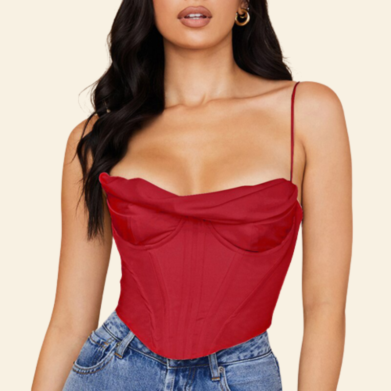 Top Corset Élégant Rouge Wren
