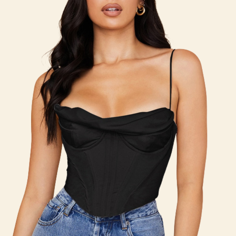 top corset élégant noir