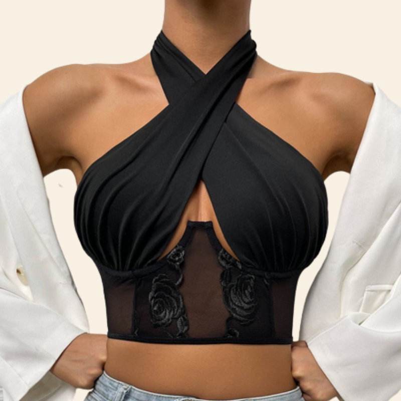 Crop top noir élégant