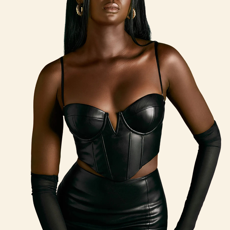 corset bustier court en latex