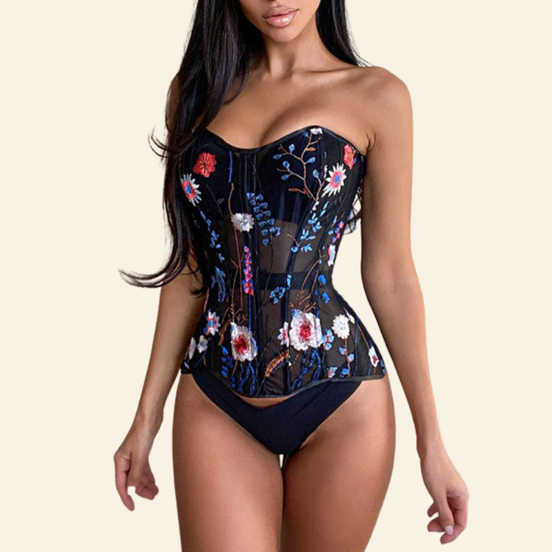 Corset à laçage bleu