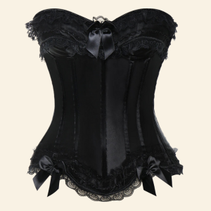 corset gothique en satin noir