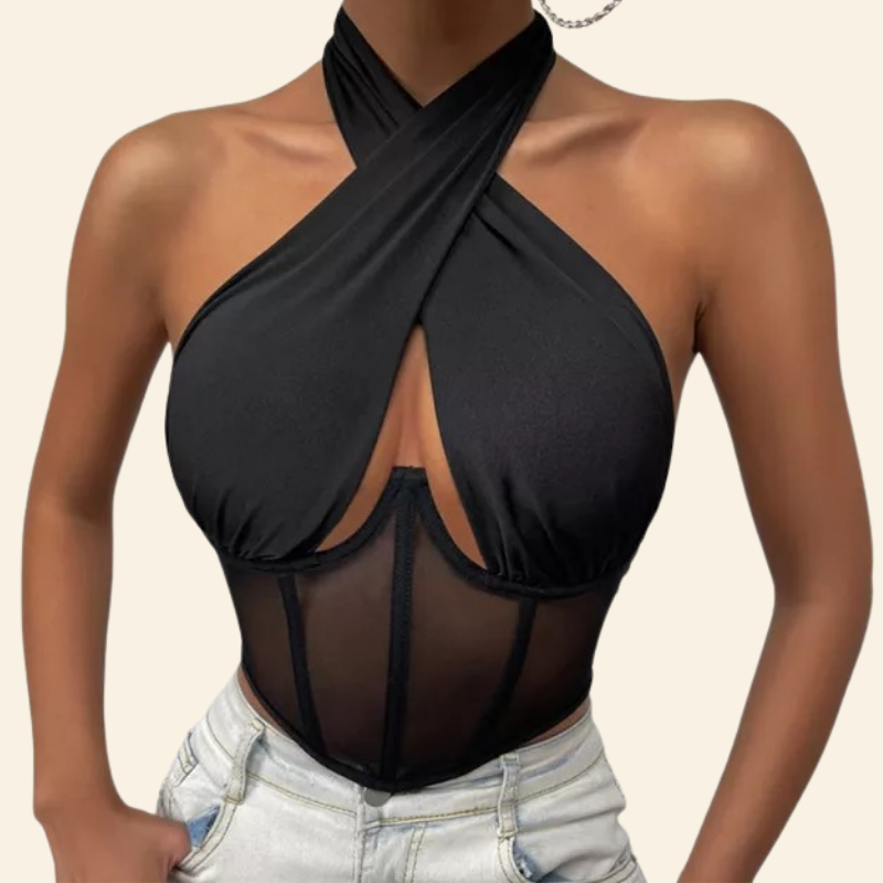 haut corset élégant noir