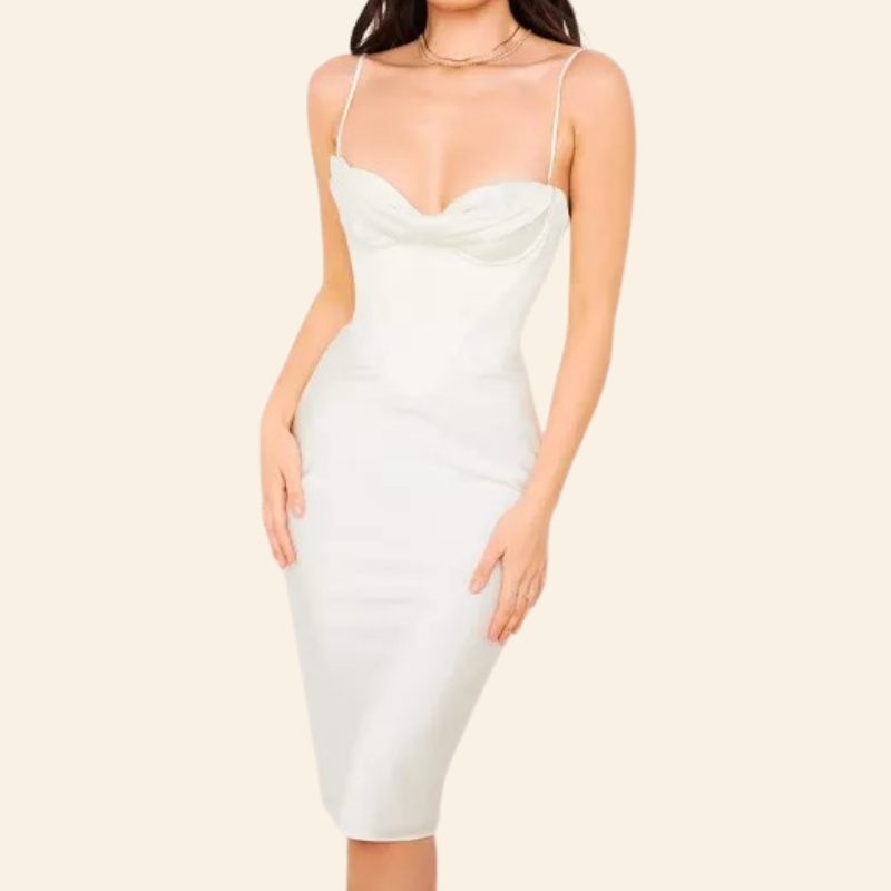 silhouette féminine en robe corset