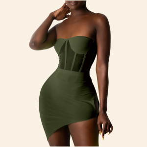 robe courte chic verte