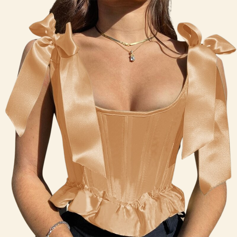 corset femme rose rubans époque victorienne