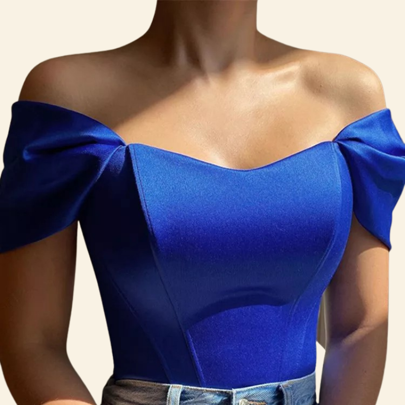 Top Corset Femme Bleu en situation