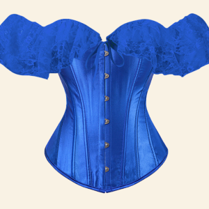 corset gothique bleu manches courtes