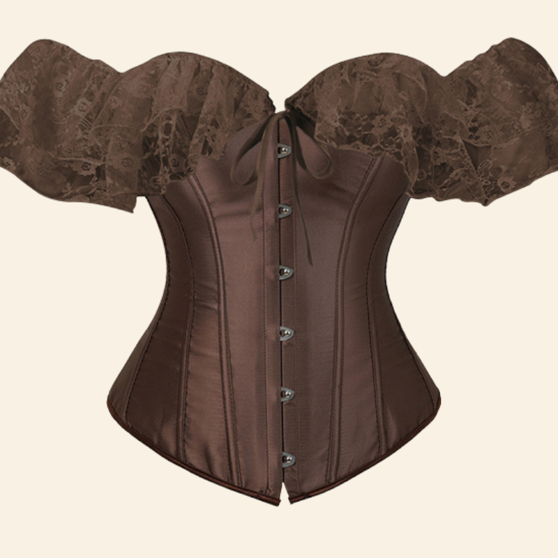 corset gothique dentelle marron