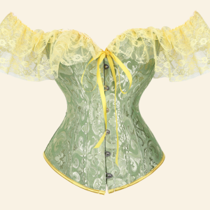 Corset Gothique Vert Manches Courtes