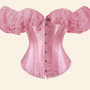 corset gothique rose en dentelle