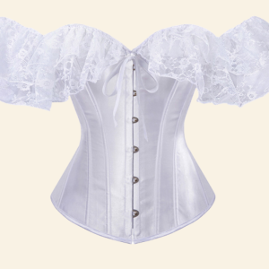 corset gothique satin blanc
