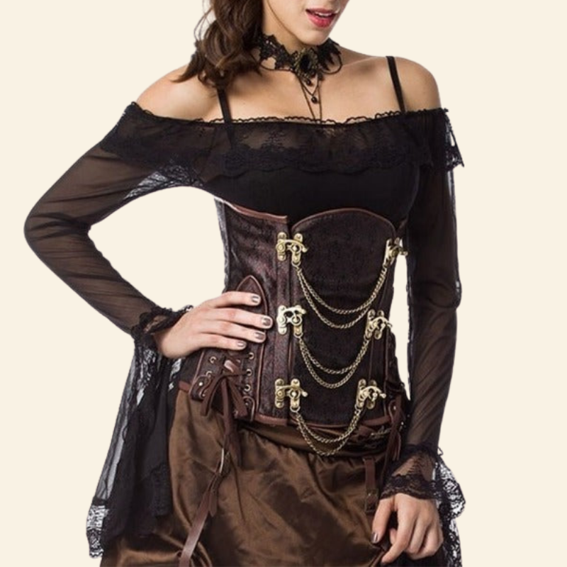 corset steampunk cuir underbust