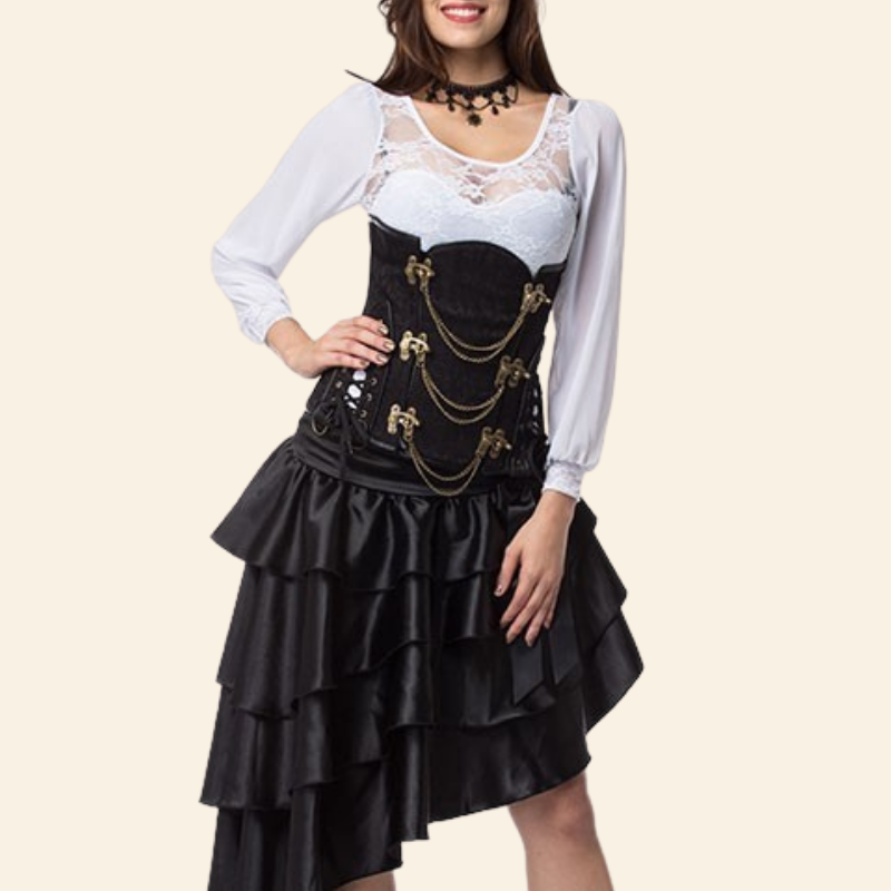 corset steampunk underbust en gros plan