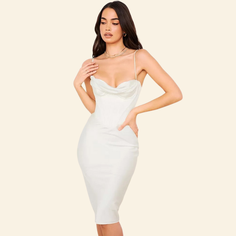 elegante robe cocktail blanc