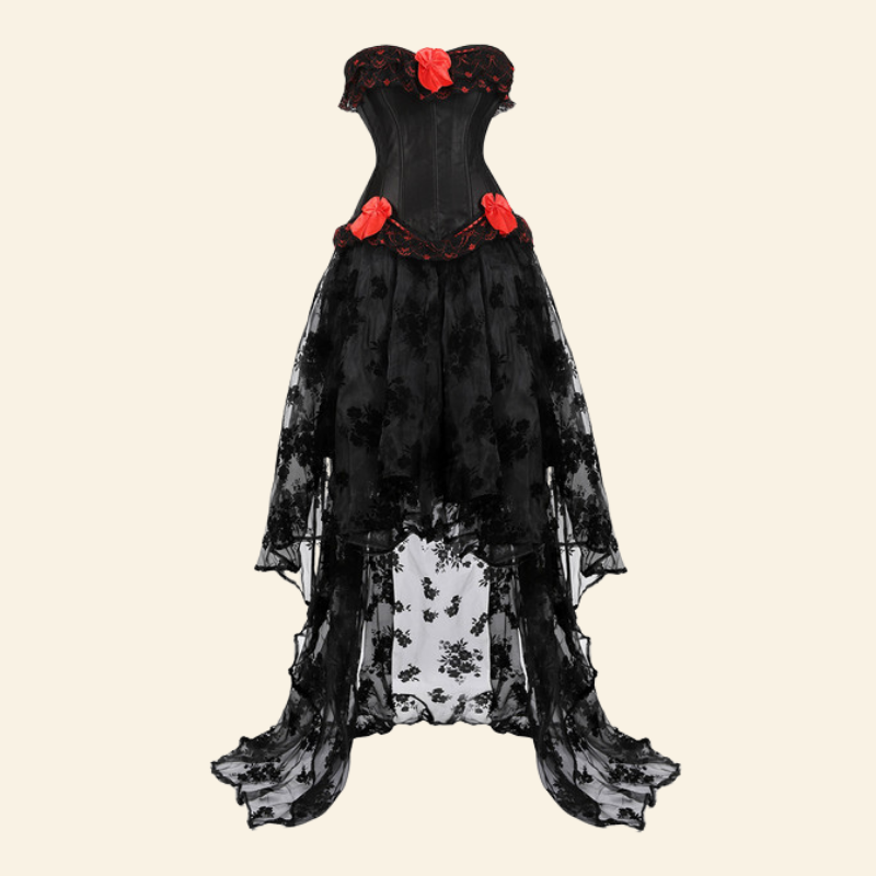 robe corset bustier rouge gothique